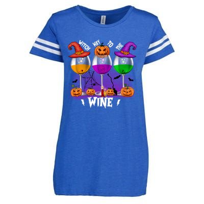 Witch Way To The Wine Halloween Funny Cute Gift Enza Ladies Jersey Football T-Shirt