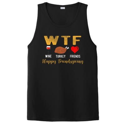 Wtf Wine Turkey Family Friendsgiving Friends Thanksgiving PosiCharge Competitor Tank