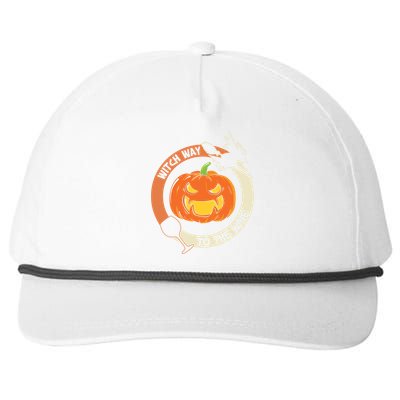 Witch Way To The Wine Halloween Print Gift Snapback Five-Panel Rope Hat