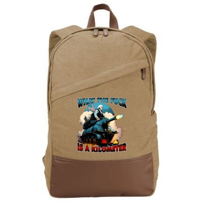 WTF What The Fuck Is A Kilometer George Washington Funny Cotton Canvas Backpack