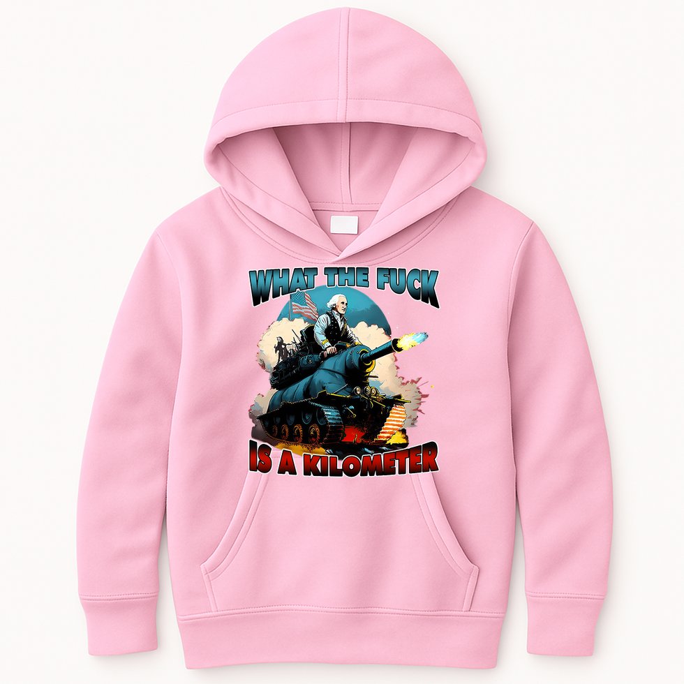 WTF What The Fuck Is A Kilometer George Washington Funny Kids Hoodie