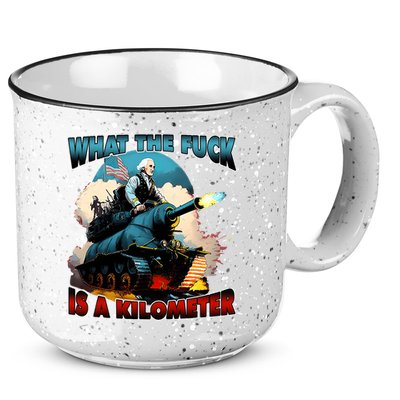 WTF What The Fuck Is A Kilometer George Washington Funny 15oz Campfire Ceramic Mug