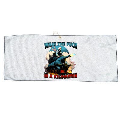 WTF What The Fuck Is A Kilometer George Washington Funny Large Microfiber Waffle Golf Towel