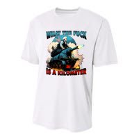 WTF What The Fuck Is A Kilometer George Washington Funny Youth Performance Sprint T-Shirt