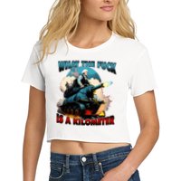 WTF What The Fuck Is A Kilometer George Washington Funny Women's Crop Top Tee