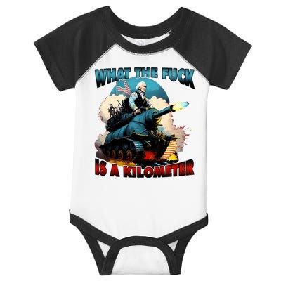 WTF What The Fuck Is A Kilometer George Washington Funny Infant Baby Jersey Bodysuit