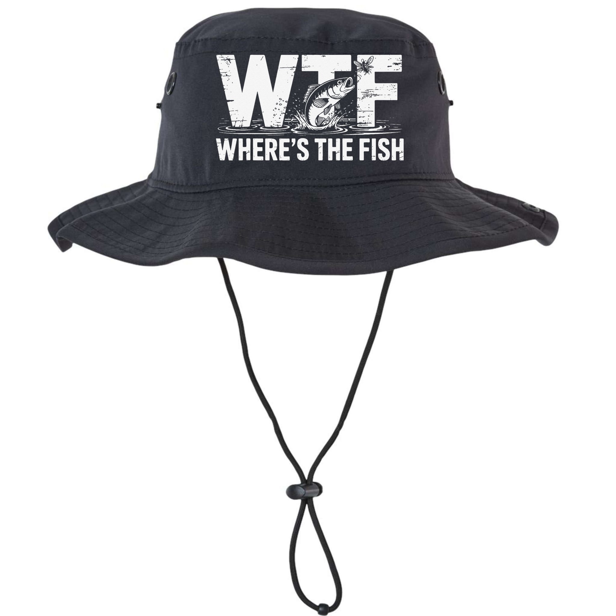 WTF Wheres The Fish Funny Fishing Humor Bucket Hat