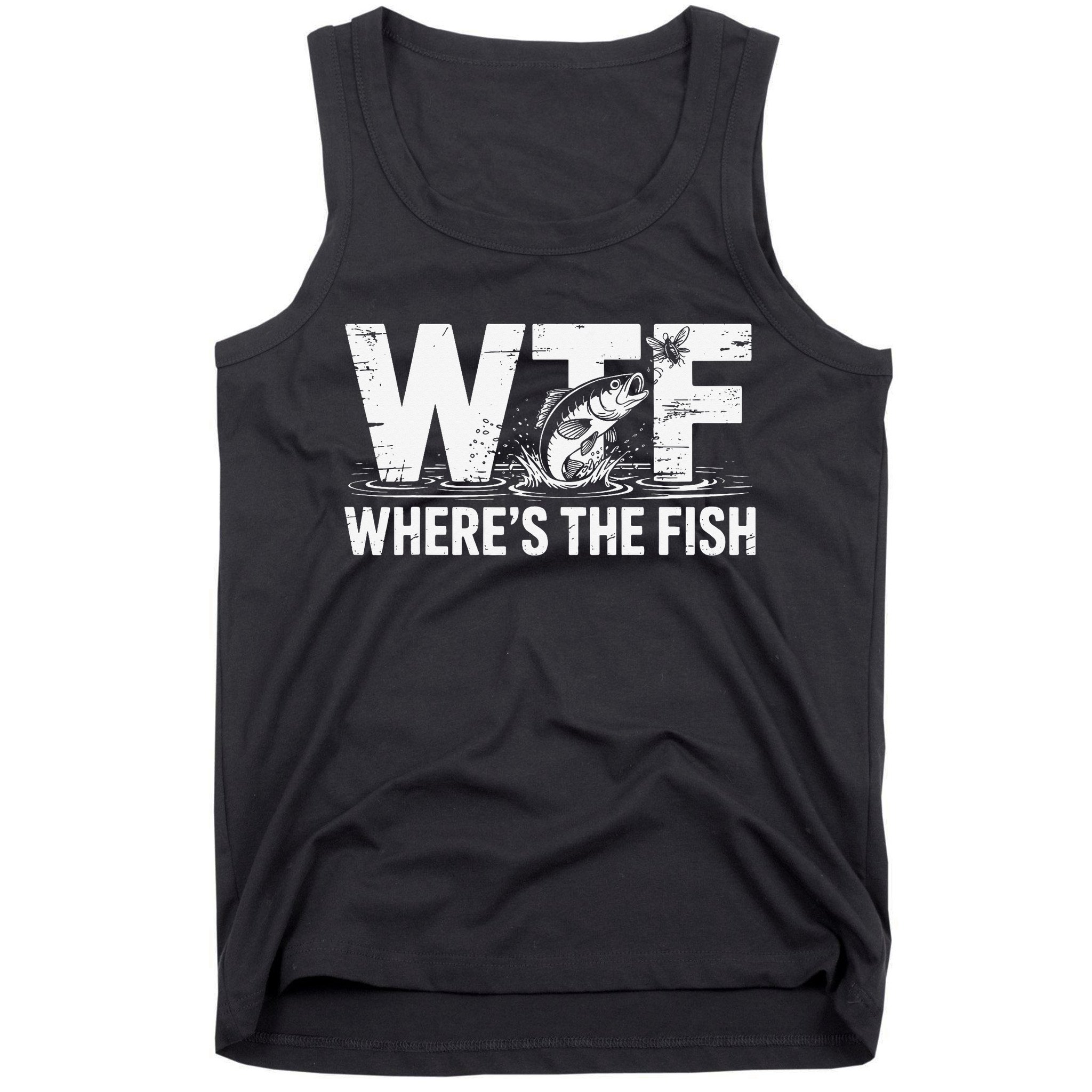 WTF Wheres The Fish Funny Fishing Humor Tank Top
