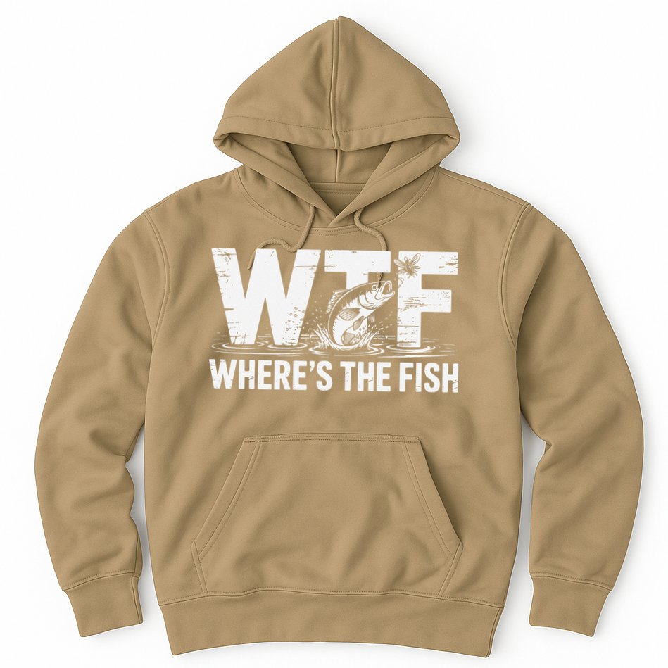 WTF Wheres The Fish Funny Fishing Humor Hoodie