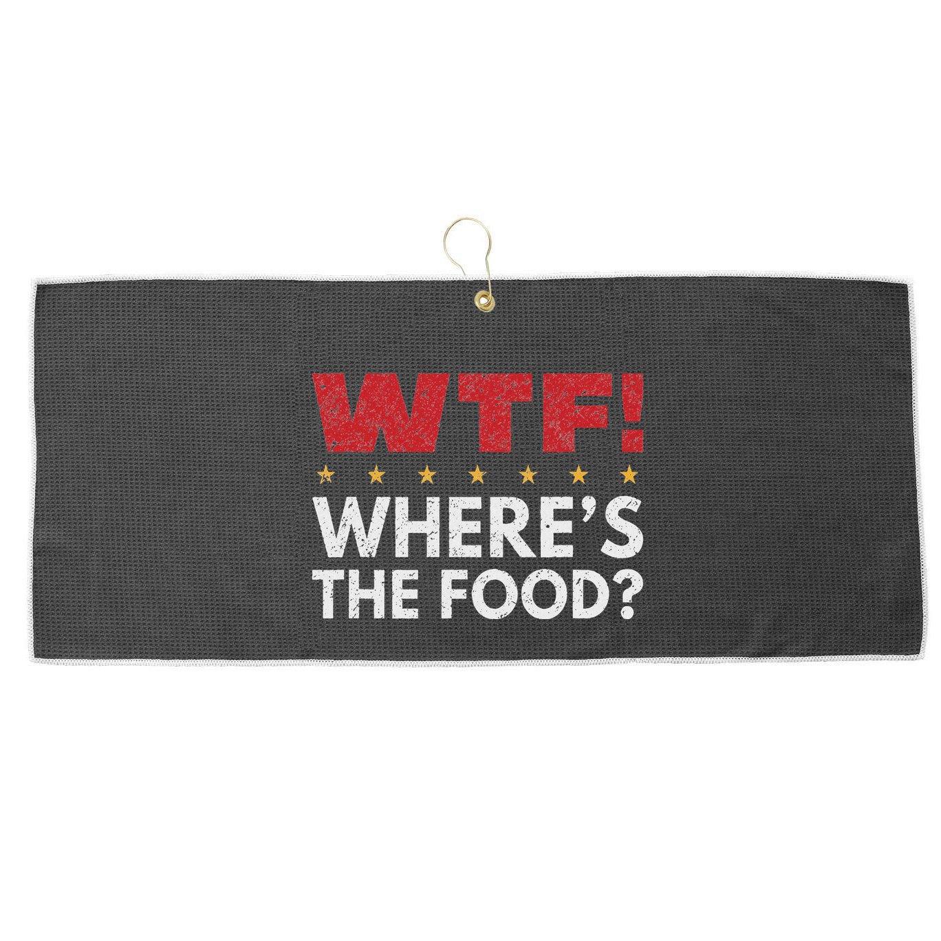 Wtf WhereS The Food Large Microfiber Waffle Golf Towel