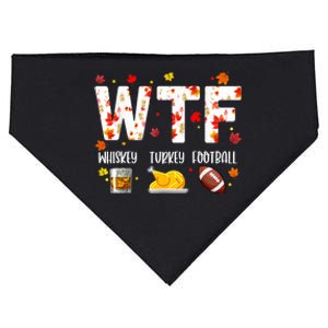 Wtf Whiskey Turkey Football Funny Thanksgiving Day USA-Made Doggie Bandana