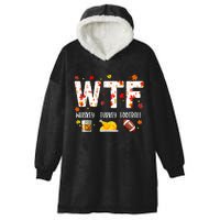 Wtf Whiskey Turkey Football Funny Thanksgiving Day Hooded Wearable Blanket