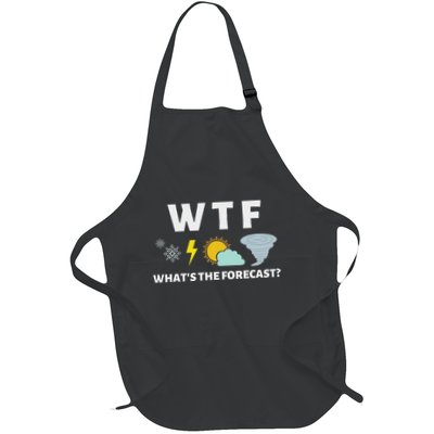 Wtf Whats The Forecast Funny Meterologist Weather Full-Length Apron With Pockets