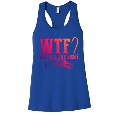 Wtf Wheres The Fish Fisher Gift Women's Racerback Tank