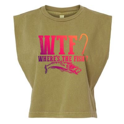 Wtf Wheres The Fish Fisher Gift Garment-Dyed Women's Muscle Tee