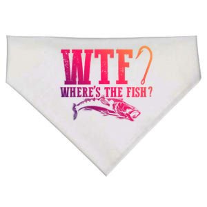 Wtf Wheres The Fish Fisher Gift USA-Made Doggie Bandana