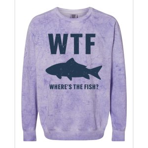 Wtf Wheres The Fish Funny Fishing Humor Meaningful Gift Colorblast Crewneck Sweatshirt