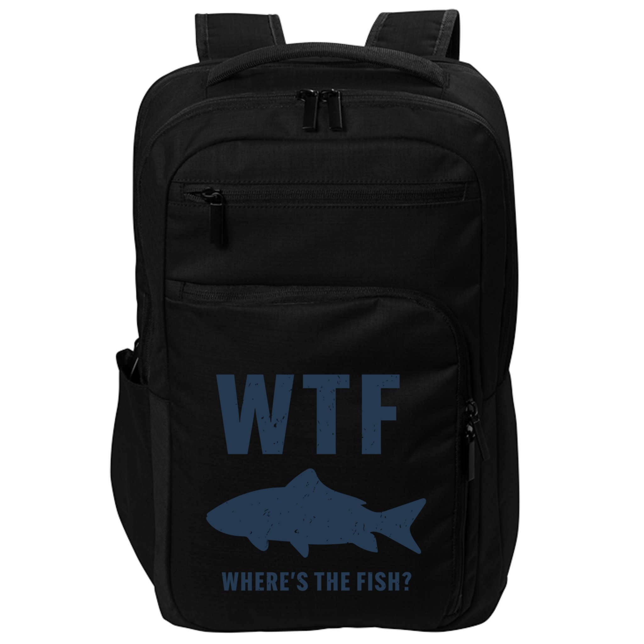 Wtf Wheres The Fish Funny Fishing Humor Meaningful Gift Impact Tech Backpack