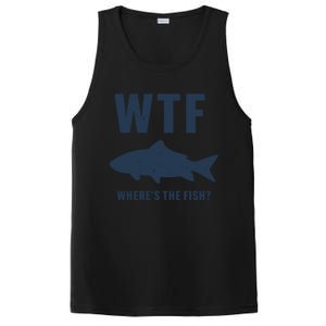 Wtf Wheres The Fish Funny Fishing Humor Meaningful Gift PosiCharge Competitor Tank