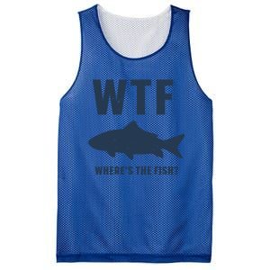 Wtf Wheres The Fish Funny Fishing Humor Meaningful Gift Mesh Reversible Basketball Jersey Tank