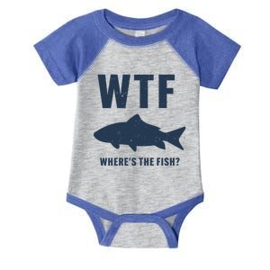 Wtf Wheres The Fish Funny Fishing Humor Meaningful Gift Infant Baby Jersey Bodysuit