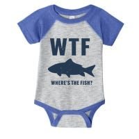 Wtf Wheres The Fish Funny Fishing Humor Meaningful Gift Infant Baby Jersey Bodysuit