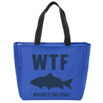 Wtf Wheres The Fish Funny Fishing Humor Meaningful Gift Zip Tote Bag