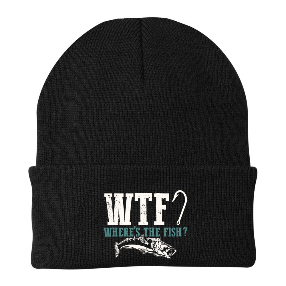 Wtf Wheres The Fish Fisher Gift Beanie