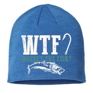 Wtf Wheres The Fish Fisher Gift Sustainable Beanie