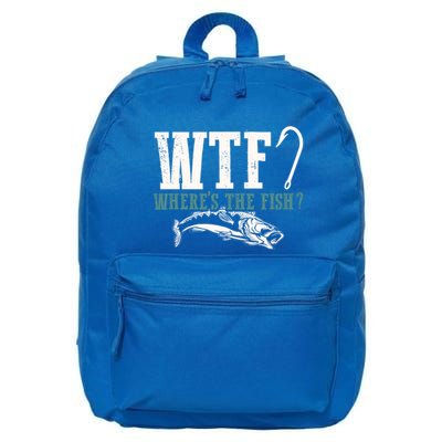 Wtf Wheres The Fish Fisher Gift 16 in Basic Backpack