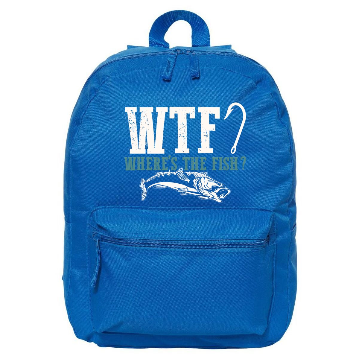 Wtf Wheres The Fish Fisher Gift 16 in Basic Backpack