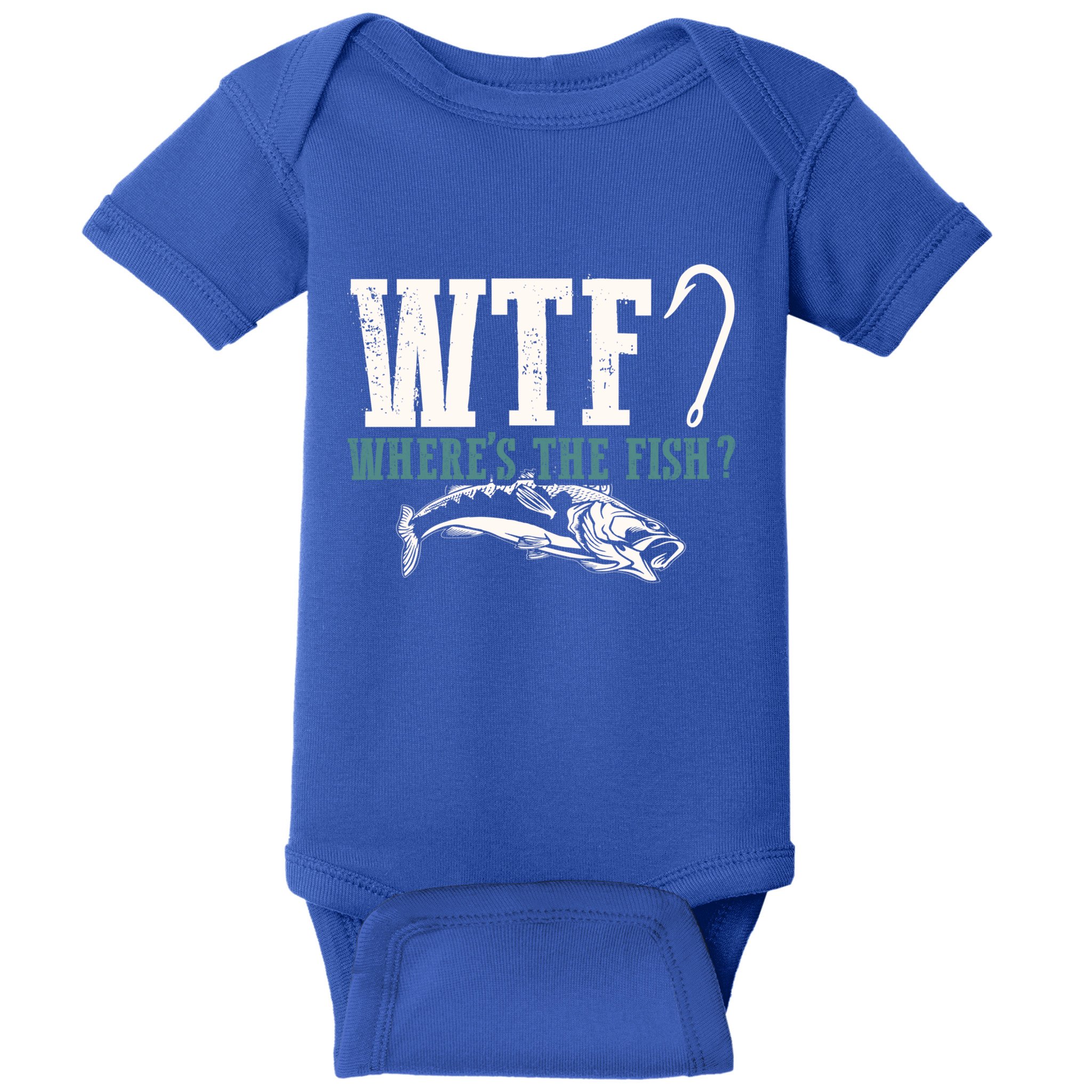 Wtf Wheres The Fish Fisher Gift Baby Bodysuit