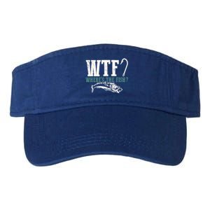 Wtf Wheres The Fish Fisher Gift Valucap Bio-Washed Visor