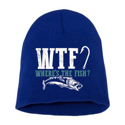 Wtf Wheres The Fish Fisher Gift Short Acrylic Beanie
