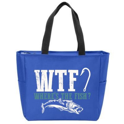 Wtf Wheres The Fish Fisher Gift Zip Tote Bag