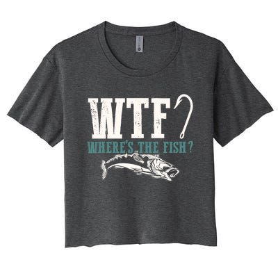 Wtf Wheres The Fish Fisher Gift Women's Crop Top Tee