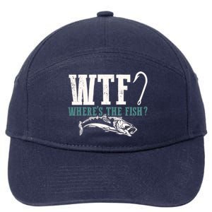 Wtf Wheres The Fish Fisher Gift 7-Panel Snapback Hat