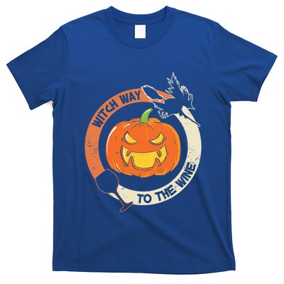 Witch Way To The Wine Halloween Gift Funny Pumpkin Gift T-Shirt