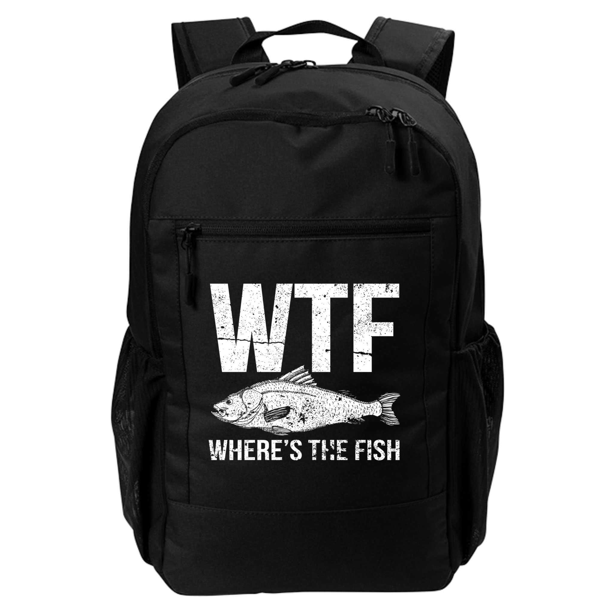 Wtf Wheres The Fish Funny Gift Backpack