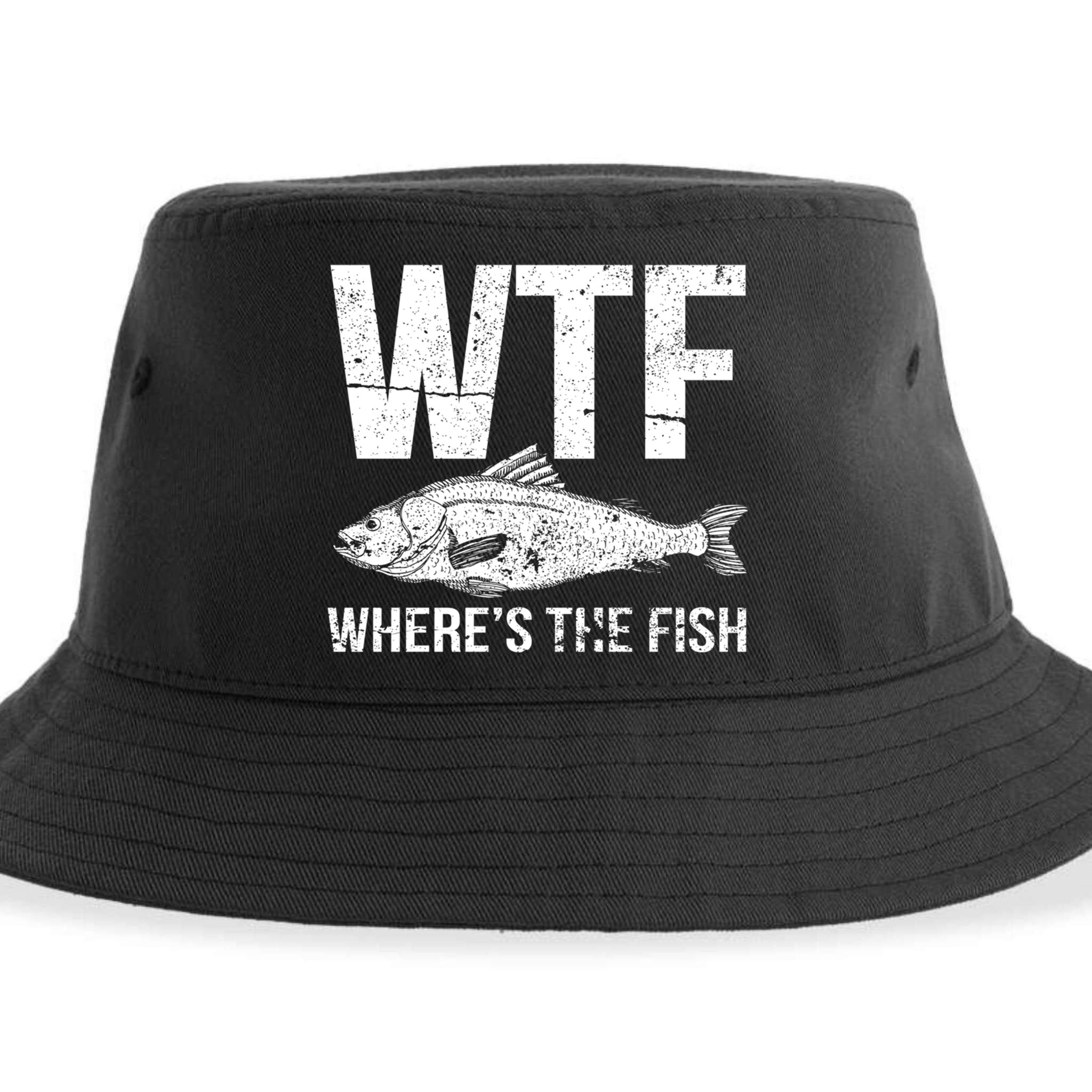 Wtf Wheres The Fish Funny Gift Sustainable Bucket Hat