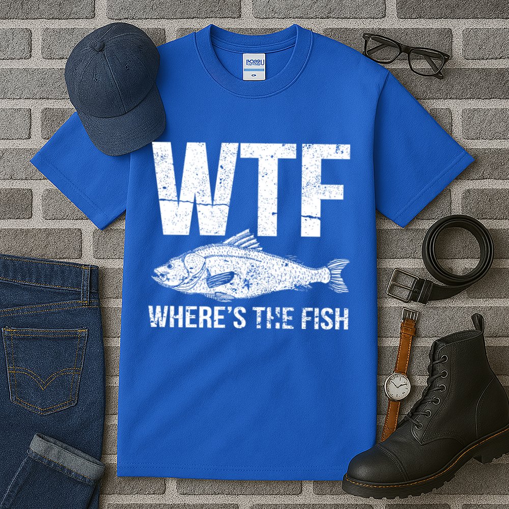 Wtf Wheres The Fish Funny Gift Tall T-Shirt