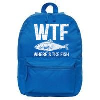 Wtf Wheres The Fish Funny Gift 16 in Basic Backpack