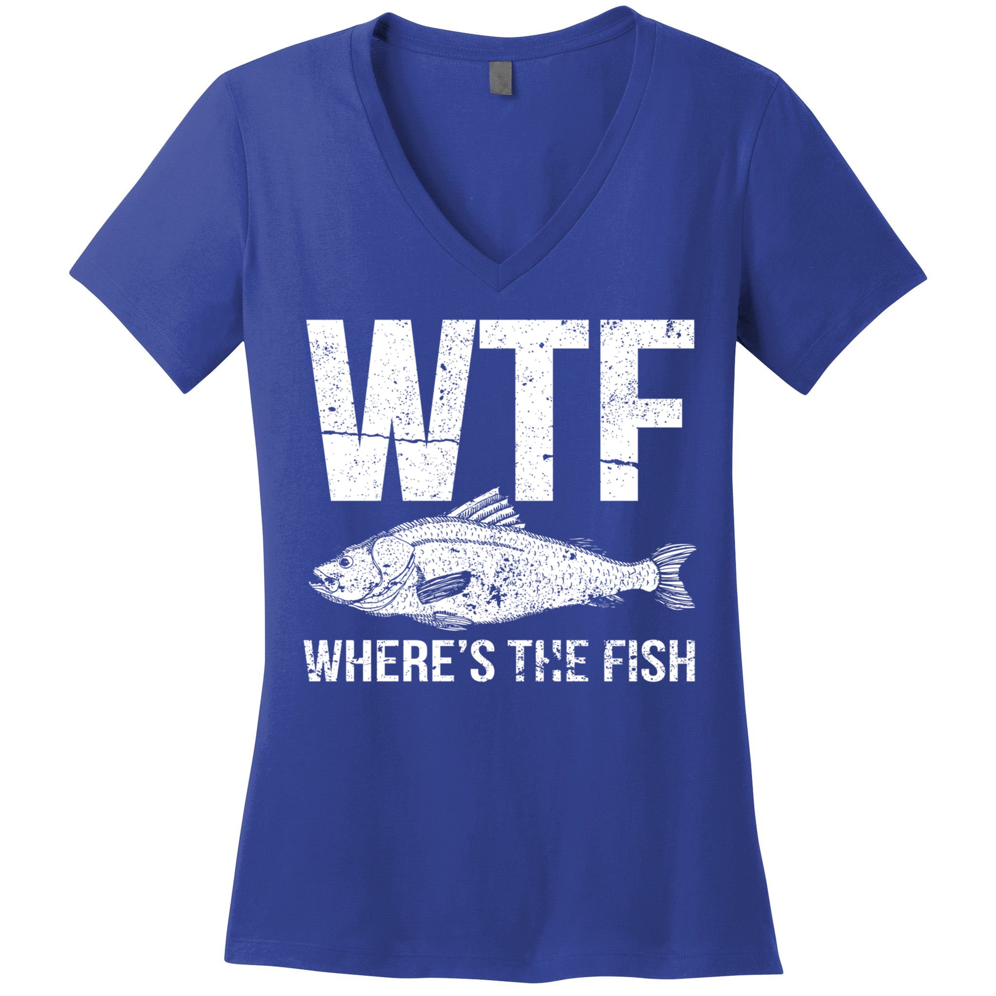 Wtf Wheres The Fish Funny Gift Women's V-Neck T-Shirt