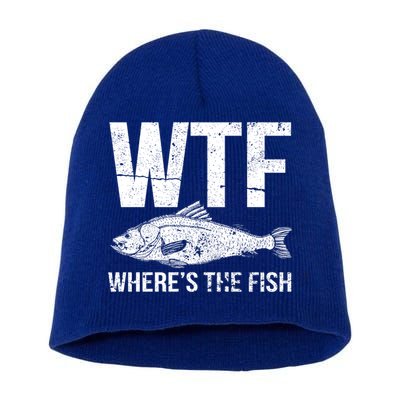 Wtf Wheres The Fish Funny Gift Short Acrylic Beanie