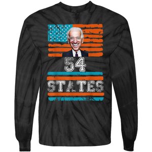 We Went To 54 States, Funny President Biden Gaff Tie-Dye Long Sleeve Shirt