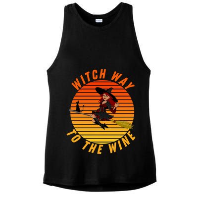 Witch Way To The Wine Halloween Drinking For Wiccan Witches Funny Witch & Wine Ladies PosiCharge Tri-Blend Wicking Tank