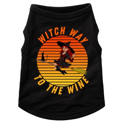 Witch Way To The Wine Halloween Drinking For Wiccan Witches Funny Witch & Wine Doggie Tank