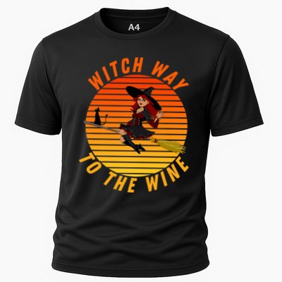 Witch Way To The Wine Halloween Drinking For Wiccan Witches Funny Witch & Wine Performance Shirt