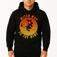 Witch Way To The Wine Halloween Drinking For Wiccan Witches Funny Witch & Wine Hoodie
