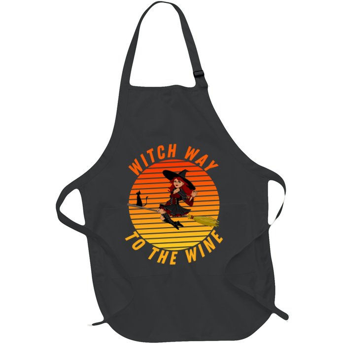 Witch Way To The Wine Halloween Drinking For Wiccan Witches Funny Witch & Wine Apron
